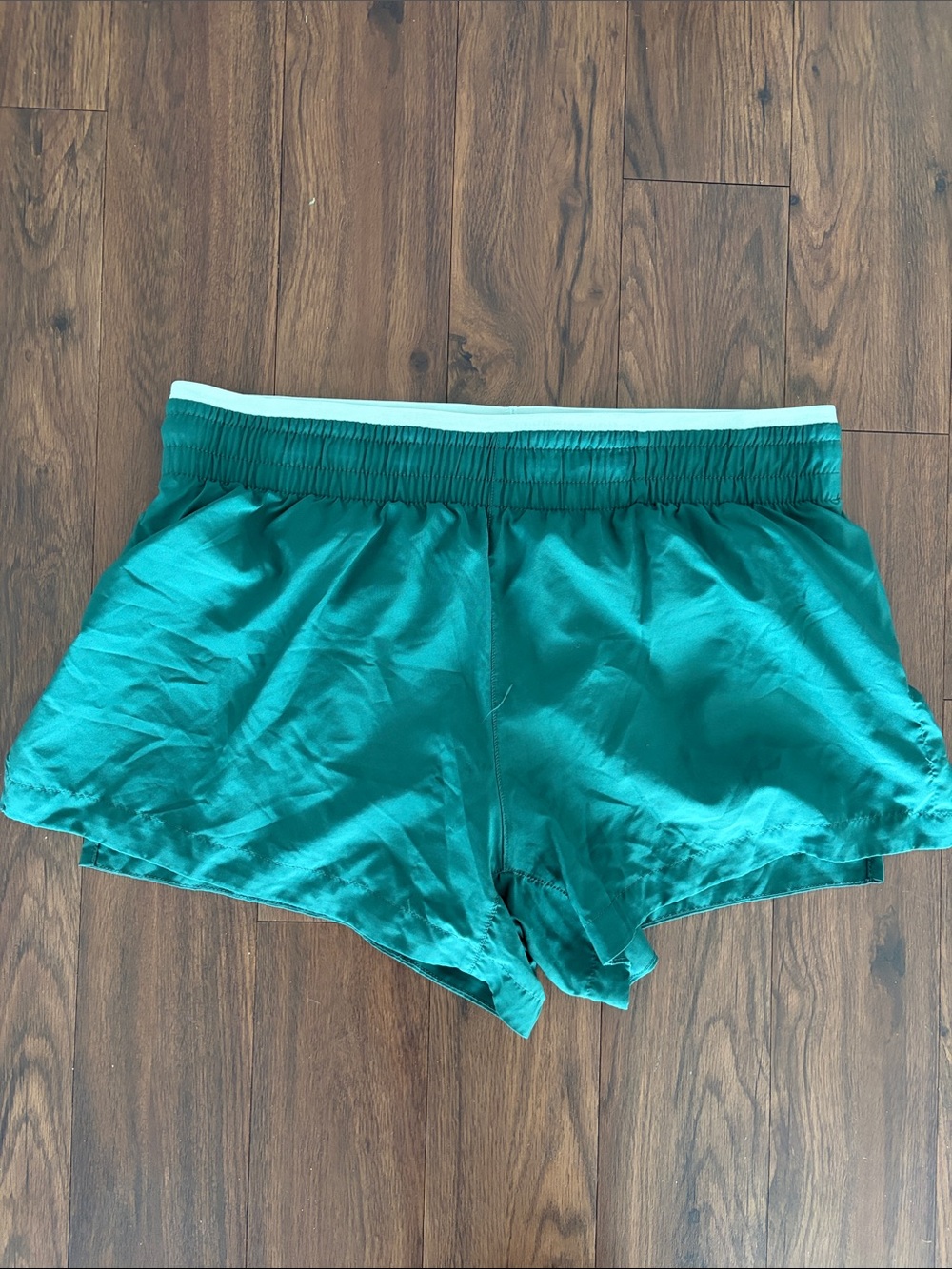 Fabletics Teal Satin Athletic Lounge Shorts
